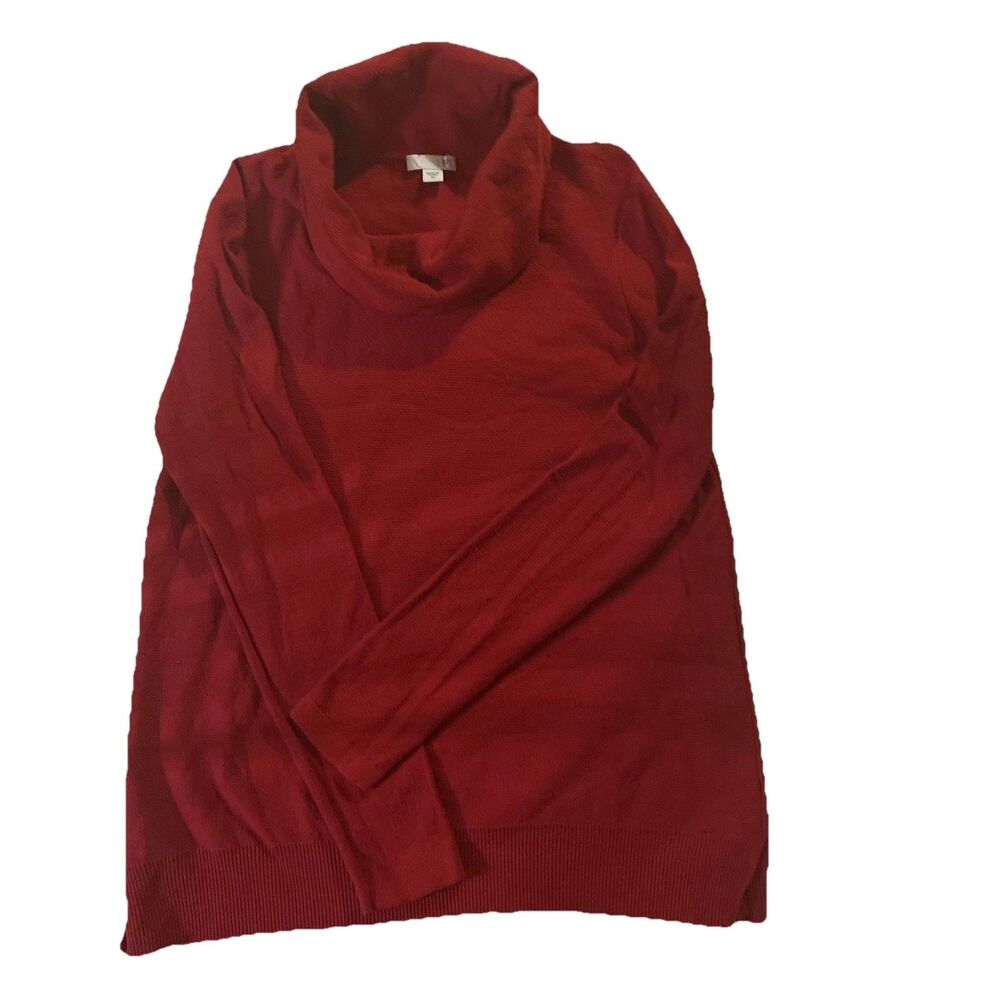 J Jill Sweater Womens Red Cowl Neck Ribbed Long Sleeve X-Small